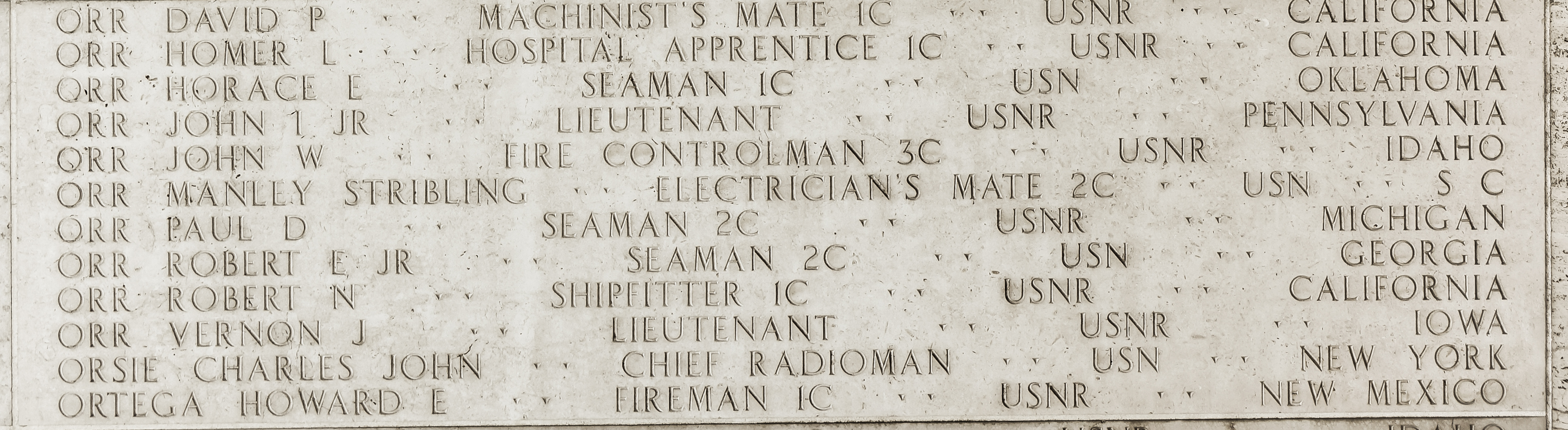 Horace E. Orr, Seaman First Class